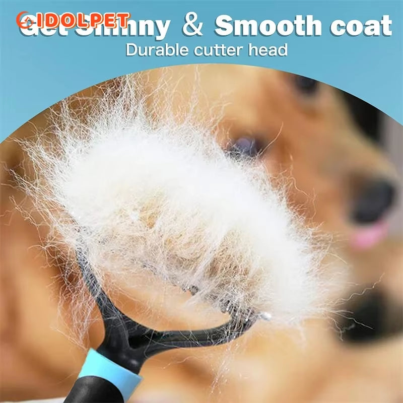 Cepillo Profesional Para Eliminar Pelo De Mascotas, Peine De Doble Cara Para Desenredar Perros Y Gatos, Herramienta De Aseo Para Cachorros, Eliminación De Pelo Suelto Y De Subpelo