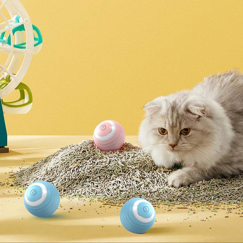 Pelota interactiva para gatos inteligente.