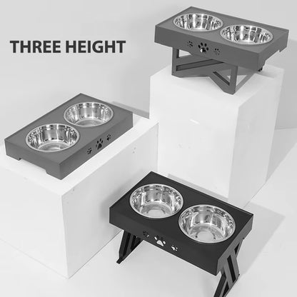 Cuencos Dobles Con Soporte Para Mascotas, Plato De Alimentación De Altura Ajustable Para Perros Medianos Y Grandes, Alimentadores De Agua Y Comida Elevada, Mesa Elevadora Para Gatos