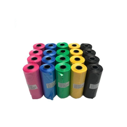 Bolsas para excrementos de perro (paquetes de 150 a 1500 unidades): bolsas negras o multicolores para recoger los desechos de mascotas.