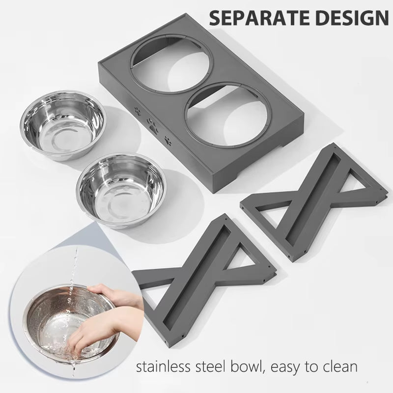 Cuencos Dobles Con Soporte Para Mascotas, Plato De Alimentación De Altura Ajustable Para Perros Medianos Y Grandes, Alimentadores De Agua Y Comida Elevada, Mesa Elevadora Para Gatos