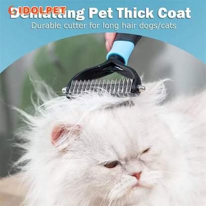 Cepillo Profesional Para Eliminar Pelo De Mascotas, Peine De Doble Cara Para Desenredar Perros Y Gatos, Herramienta De Aseo Para Cachorros, Eliminación De Pelo Suelto Y De Subpelo