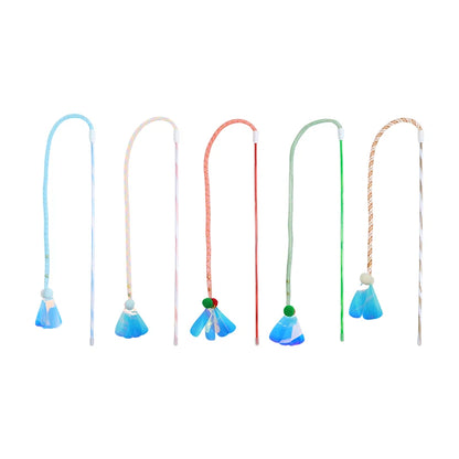Cat Toy Colored Hose Cat-Teasing Stick with Built-In Bell External Laser Sequins Interactive Play Pet Supplies